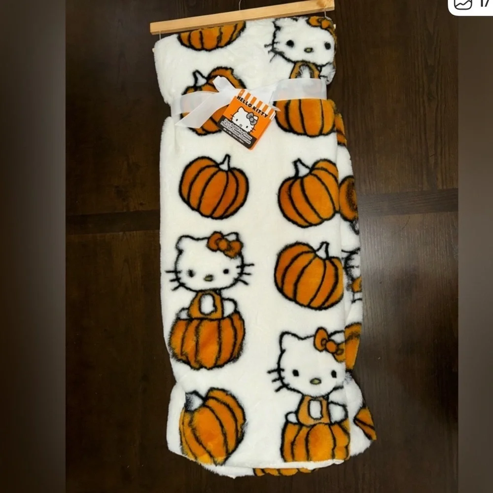 Hello Kitty Faux Rabbit Fur Throw Blanket Viral Fall Pumpkins